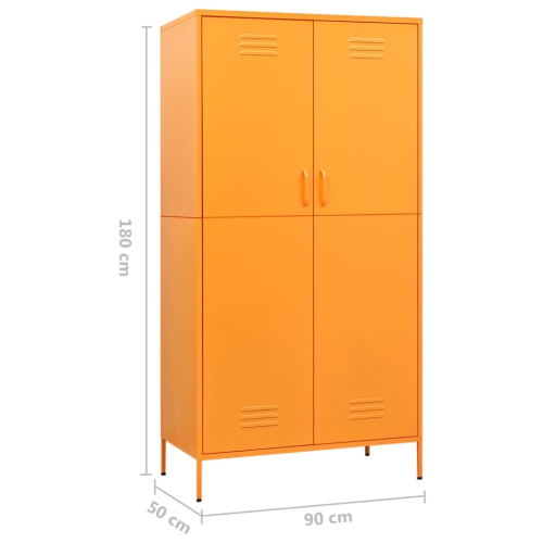 VidaXL Armoire Jaune moutarde 90x50x180 cm acier