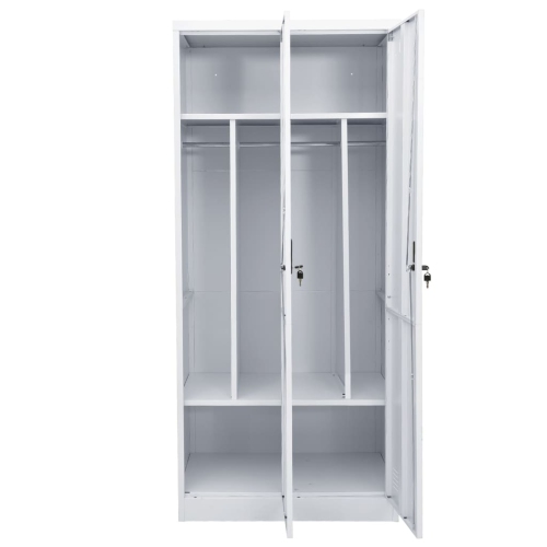 vidaXL Wardrobe Light Grey 80x50x180 cm Steel