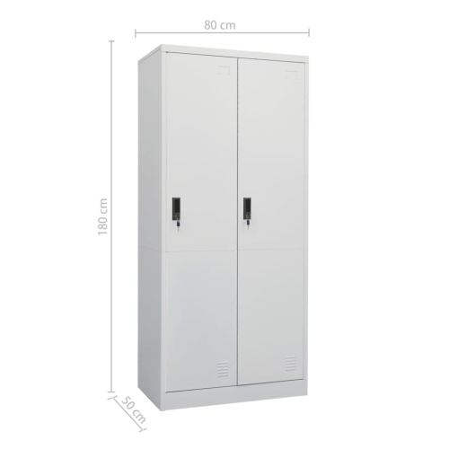 vidaXL Wardrobe Light Grey 80x50x180 cm Steel