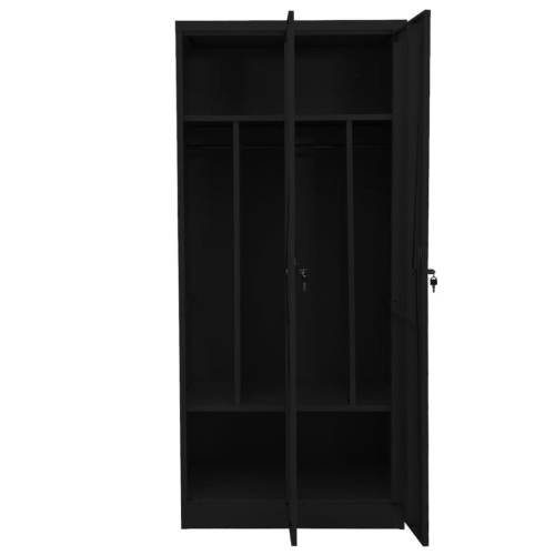 vidaXL Wardrobe Black 80x50x180 cm Steel