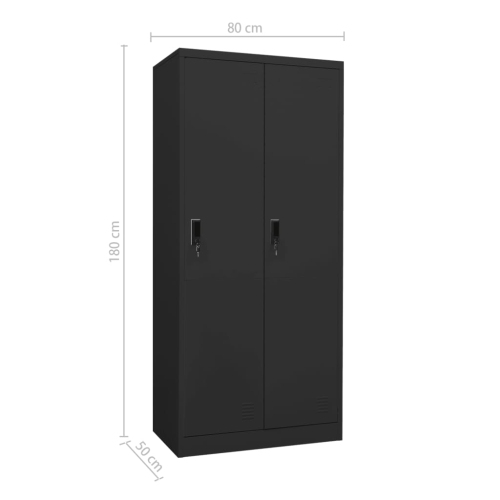 vidaXL Wardrobe Anthracite 80x50x180 cm Steel