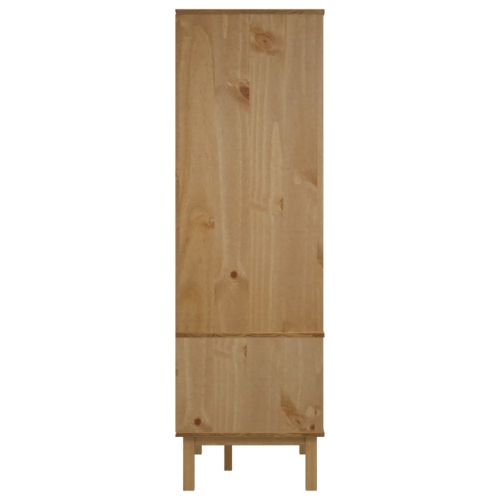 vidaXL Wardrobe OTTA Brown and Grey 76.5x53x172 cm Solid Wood Pine