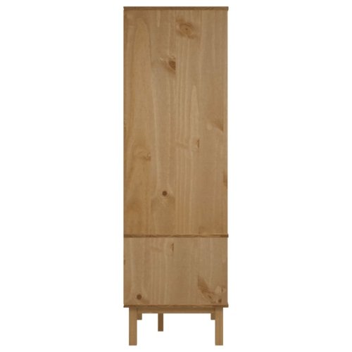 vidaXL Wardrobe OTTA Brown and White 76.5x53x172 cm Solid Wood Pine