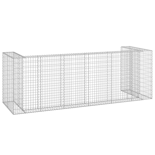 vidaXL Gabion Wall for Garbage Bins Galvanised Steel 325x100x110 cm
