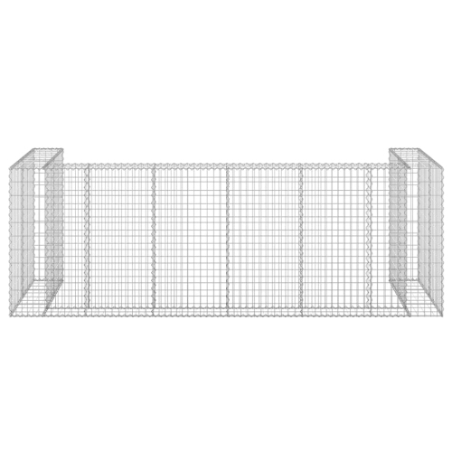 vidaXL Gabion Wall for Garbage Bins Galvanised Steel 325x100x110 cm
