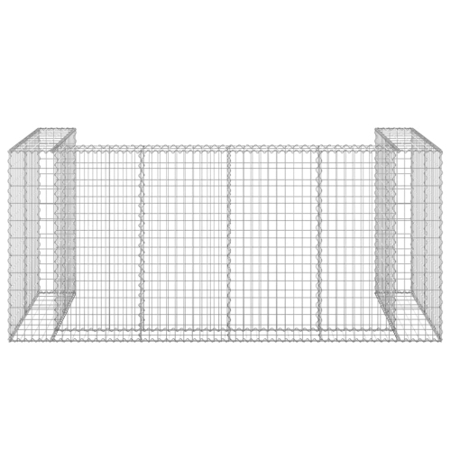vidaXL Gabion Wall for Garbage Bins Galvanised Steel 254x100x110 cm