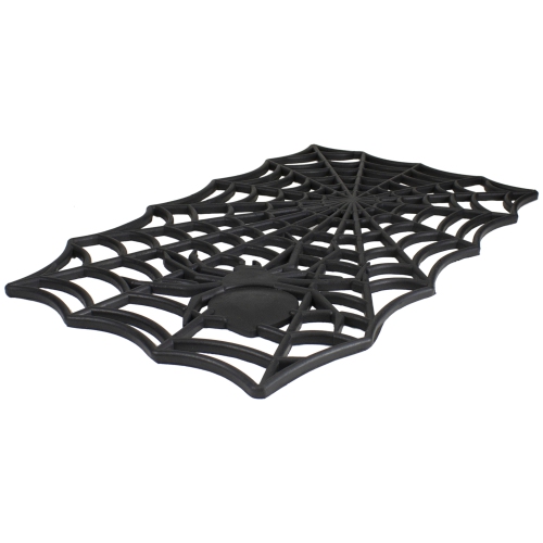 Tapis d'Halloween rectangulaire Spider Web - Noir - 18 x 30 po