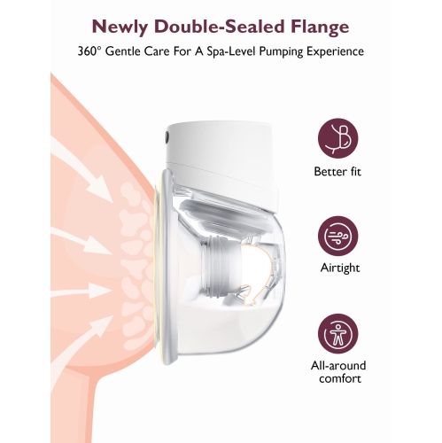 Momcozy S12 Pro Hands Free Breast Pump, Electric Wearable Breast Pump 24mm White