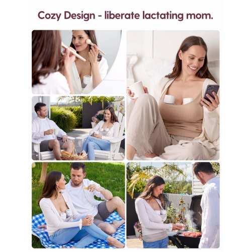 Momcozy S12 Pro Hands Free Breast Pump, Electric Wearable Breast Pump 24mm White