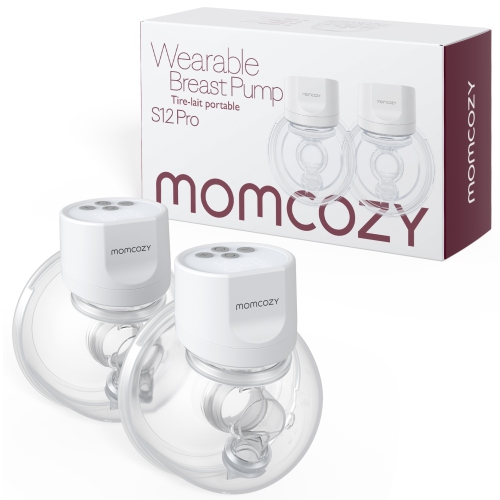 Momcozy S12 Pro Double Hands Free Breast Pump, Electric Wearable Breast Pump  24mm White