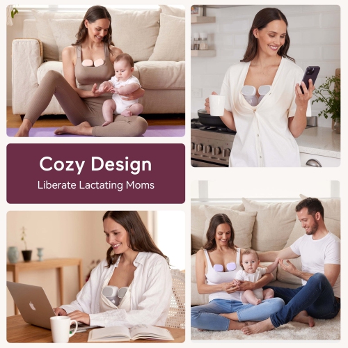 Momcozy S9 Pro Wearable Breast Pump, Hands Free Electric Breast Pump of LED Display 24mm Gray