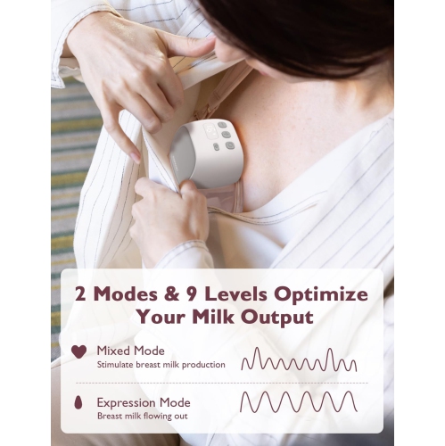Momcozy S9 Pro Hands-Free Breast Pump LED Display 2 Modes 9 Levels Gray 2  Pack