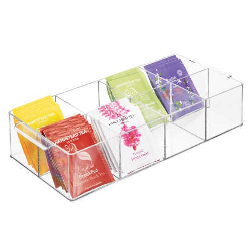 mDesign Plastic Tea Storage Organizer Caddy Tote, 8 Sections Best Buy