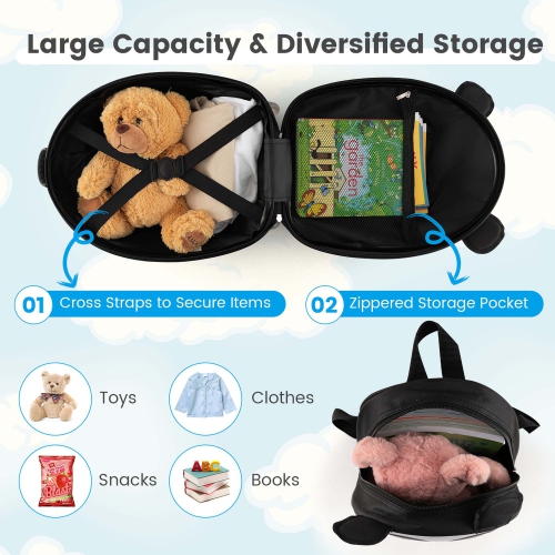 Ensemble de valises DE cabine 16 po à roulettes 2pcs pour enfants de Costway avec sac à dos voyage 12 po rose/blanc/jaune