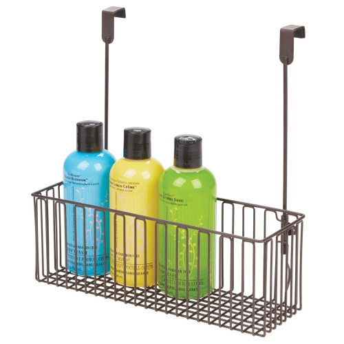 mDesign Metal Hanging Over Bathroom Storage Organizer Basket