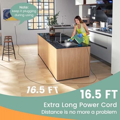 Costway 1400W Multipurpose Handheld Steam Cleaner Steam Mop with 14 Accessories Blue/Green