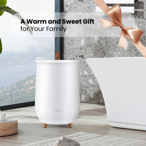 Costway 23L Bathroom Towel Warmer Bucket 4 Timer with Fragrance Holder & 3-Level Heating
