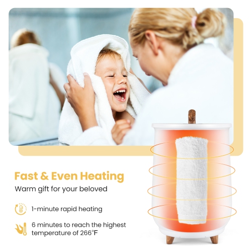 Costway 23L Bathroom Towel Warmer Bucket 4 Timer with Fragrance Holder & 3-Level Heating