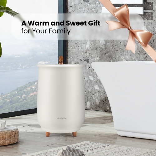 Costway 23L Bathroom Towel Warmer Bucket 4 Timer with Fragrance Holder & 3-Level Heating