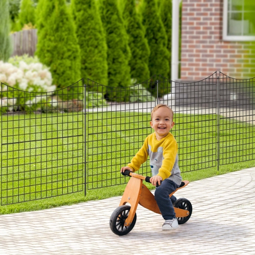 Costway 39" Tall Outdoor Animal Barrier Decorative Garden Fence with 5 Panels & 5 Stakes