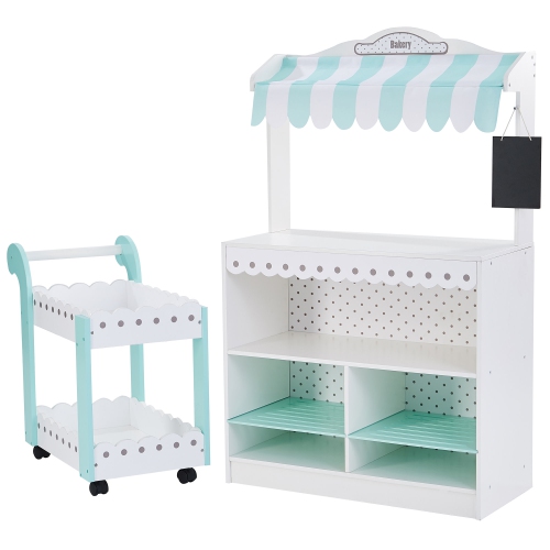 Teamson Kids My Dream Bakery Shop Dessert Stand Playset Roleplay White Mint