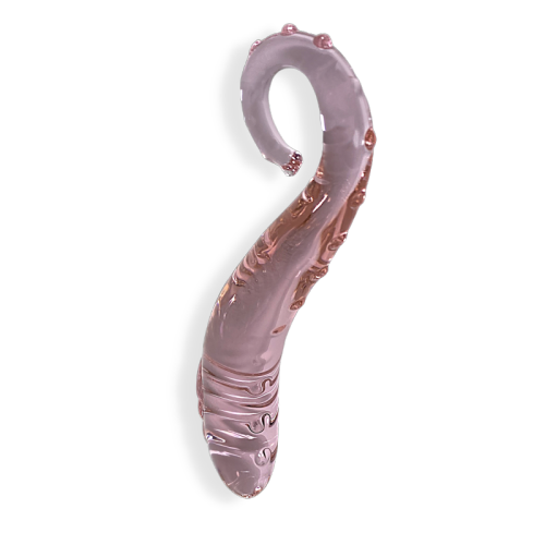V for Vibes Glass Dildo, Glass Sex Toy Juno - Rose clair