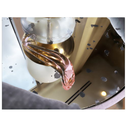 V for Vibes Glass Dildo, Glass Sex Toy Juno - Rose clair