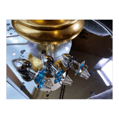 V pour Vibes 3 pièces luxe Gem Anal Plug & AnalTraining Kit Opis - Argent & Bleu