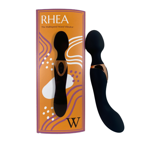 Image 1 de 6.. V pour Vibes Baguette vibreur à deux têtes, Wand Massager Rhea - Noir