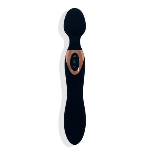 V For Vibes Dual-Headed Wand Vibrator, Wand Massager Rhea - Black