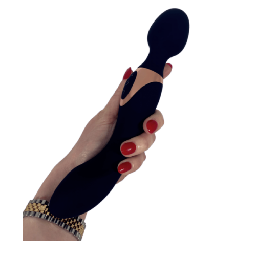 V For Vibes Dual-Headed Wand Vibrator, Wand Massager Rhea - Black