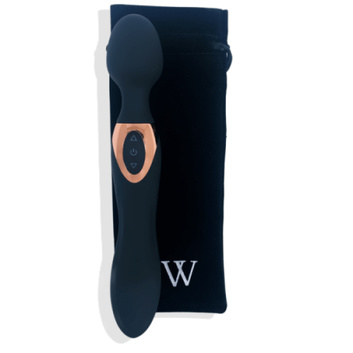 V For Vibes Dual-Headed Wand Vibrator, Wand Massager Rhea - Black