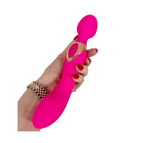 V For Vibes Vibrating Wand, Dual Headed Dildo Aurora - Pink