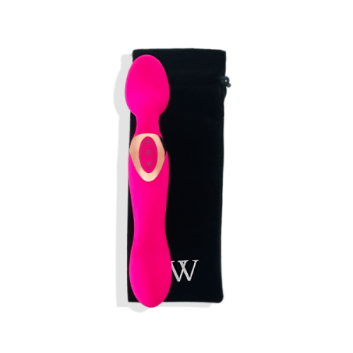 V For Vibes Vibrating Wand, Dual Headed Dildo Aurora - Pink