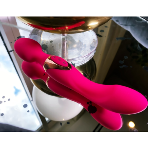 V For Vibes Vibrating Wand, Dual Headed Dildo Aurora - Pink