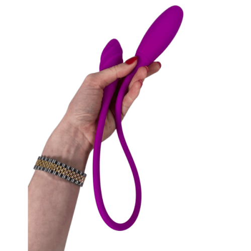V For Vibes Dual Head Vibrator, Double-Sided Dildo Flora - Purple