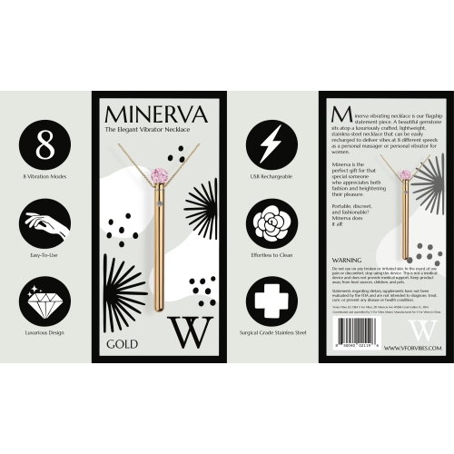 V For Vibes Vibrating Necklace, Wearable Necklace Vibrator Minerva - Gold-Plated