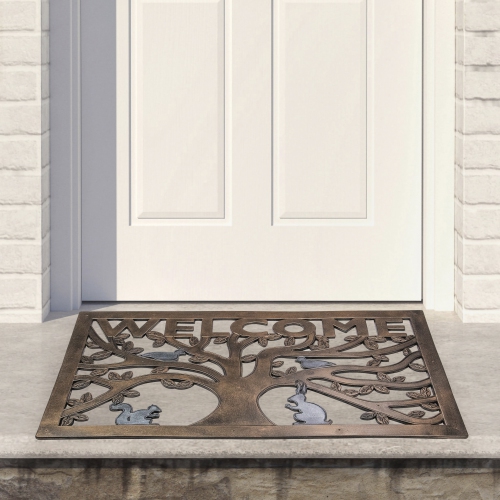 Tree with Animals Rectangular "Welcome" Doormat 18" x 30"