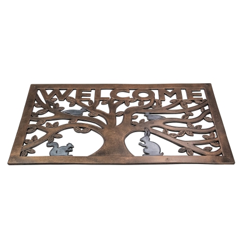 Tree with Animals Rectangular "Welcome" Doormat 18" x 30"