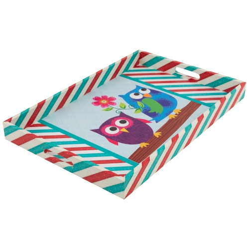 Vintage Style Owl Rectangular Serving Trays - 19" - Set of 3