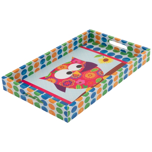 Vintage Style Owl Rectangular Serving Trays - 19" - Set of 3