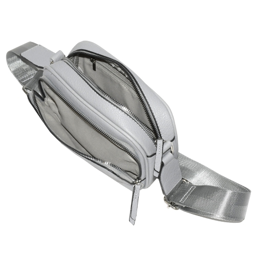 NICCI – Sac à bandoulière avec poche avant à fermeture à glissière, gris pâle