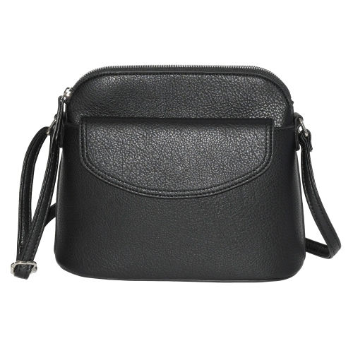 NICCI Crossbody Bag with Front Flap, Black