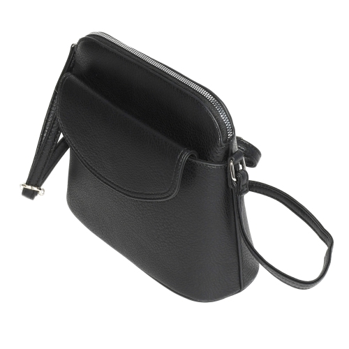 NICCI Crossbody Bag with Front Flap, Black