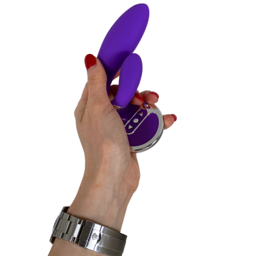V For Vibes Remote Control Dildo & Pulsating Vibrator Athena - Purple