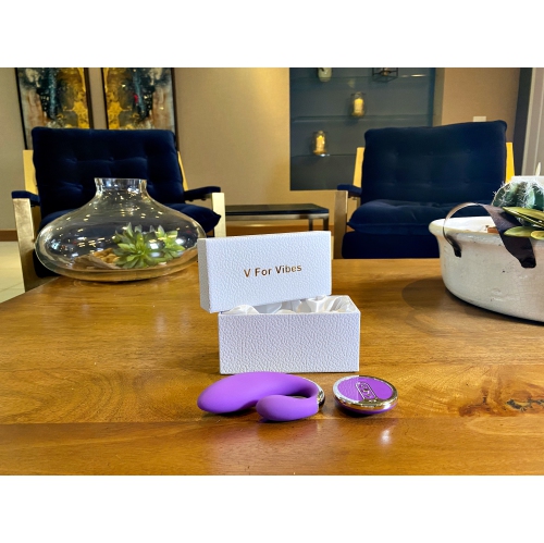 V For Vibes Remote Control Dildo & Pulsating Vibrator Athena - Purple