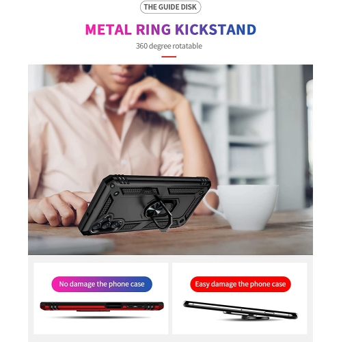 【CSmart】 Anti-Drop Hybrid Magnetic Hard Armor Case with Ring Holder for Samsung Galaxy A24 4G / A25 5G, Navy