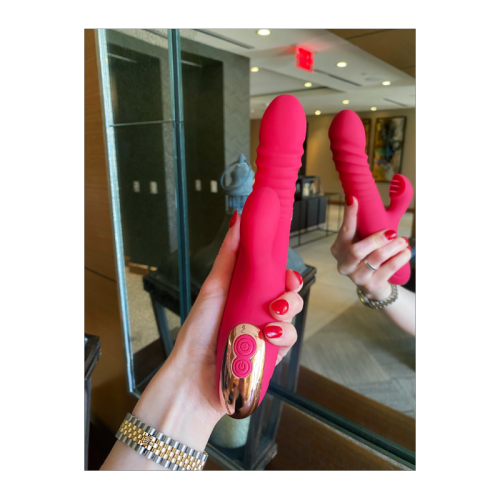V pour Vibes Dildo, Throuilleur Vibrator Luna - Rouge