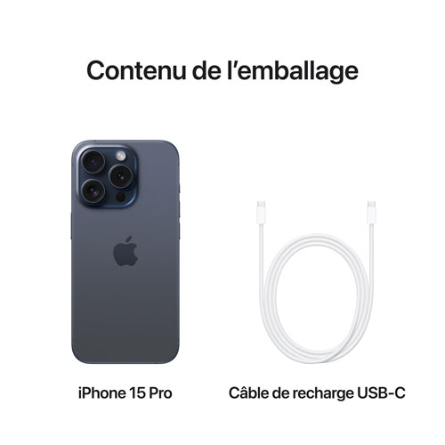 Freedom Mobile Apple iPhone 15 Pro 1TB - Blue Titanium - Monthly Tab Payment