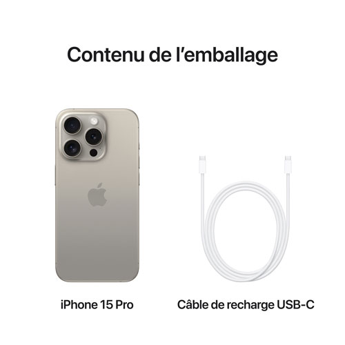 iPhone 15 Pro de 256 Go d'Apple avec Rogers - Titane naturel - Financement mensuel